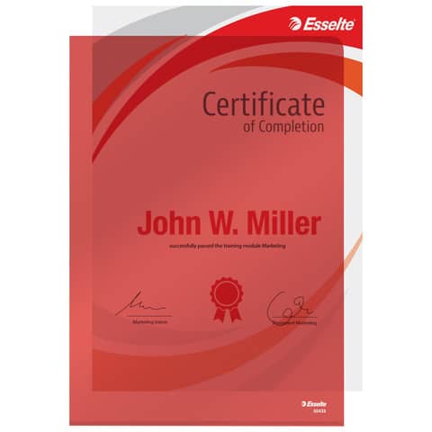 Cartellina a L in PVC Esselte Crystal A4 rosso - conf. 25 pz - 554330